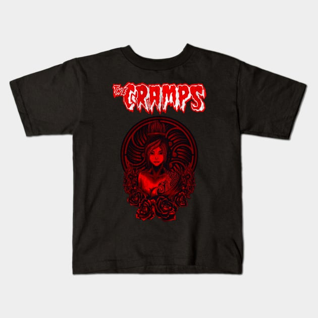 the cramps flamejob Kids T-Shirt by Virtue in the Wasteland Podcast